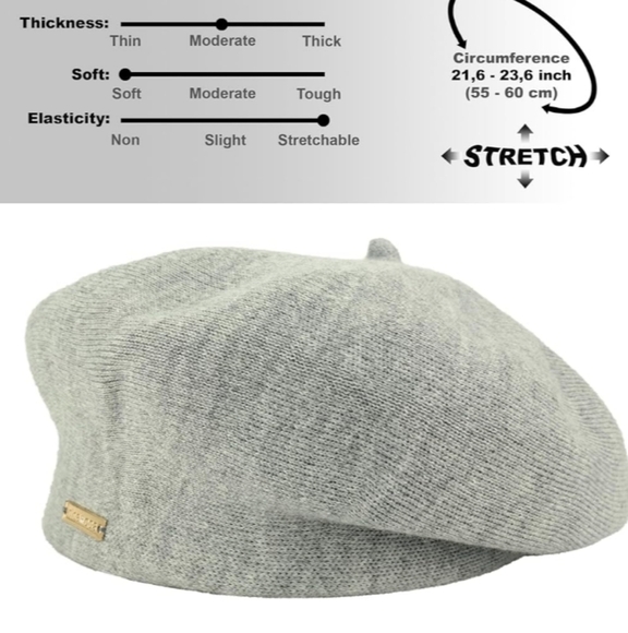 Braxton wool angora gray beret - Picture 5 of 5
